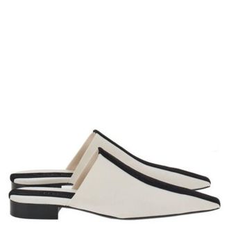 Ferragamo Selestina Stripe-Detail Mules, Size 10 B