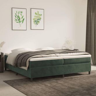 vidaXL Estructura Cama Sin Colch&oacute;n Terciopelo Verde Oscuro 200x200 Cm Vidaxl