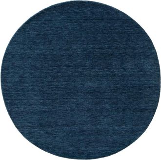 benuta Alfombra de lana azul ø 120 redondo