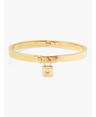 Kate Spade New York Womens Lock And Charm Bangle - Gold - One Size