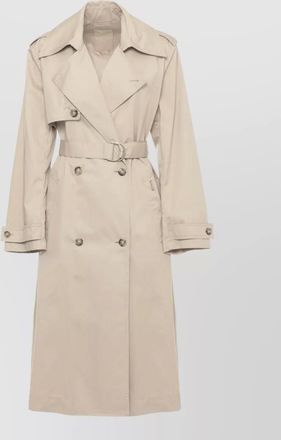 Woolrich cotton trench coat long sleeves belted waist