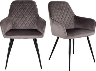 Moloo Silla de terciopelo color topo (x2)