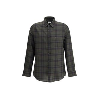 Saint Laurent Bicolor Cotton Pattern Mens Shirt