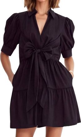 Entro Victoria Front Bow Mini Dress In Black