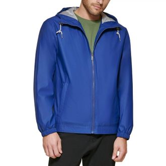 Club Room Mens Bomber Jacket With Hoodie In Blue
