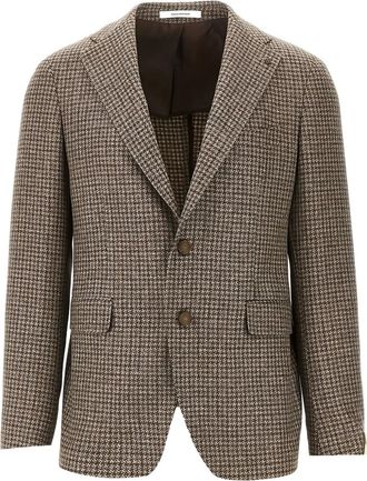 Tagliatore houndstooth single-breasted blazer - Grey