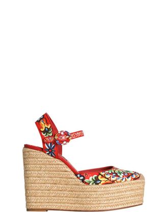Dolce & Gabbana canvas sleehaksandaal met Carretto-print