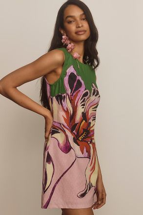 Conditions Apply Sleeveless Crew Neck Shift Mini Dress