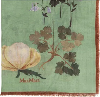 Max Mara Accessoires, Dames, Groen, ONE Size, Wol, Scarf Moneta