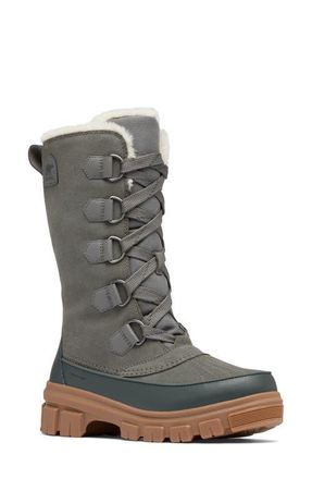 Sorel Tivoli V Faux Fur Lined Tall Waterproof Boot in Quarry/Grill at Nordstrom, Size 10.5