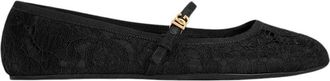 Dolce & Gabbana Black Logo Taormina Ballet Flats