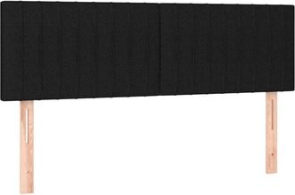 vidaXL Cabecero Con Led De Tela Negro 144x5x78/88 Cm Vidaxl