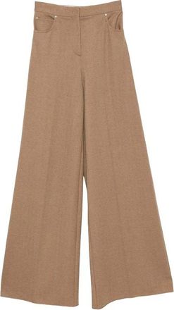 Max Mara Mugola Wijde Broek - Dames - Wijde Broeken - Bruin - 2XS - Katoen - Broeken