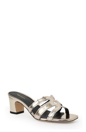 Bruno Magli Enora Slide Sandal in Platino/Silver at Nordstrom, Size 10.5