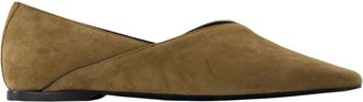 Toteme Groene Leren Sandalen met Messing Details - Dames - Ballerinas - Groen - 40 EU - Leer - Schoenen
