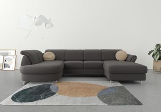 Sit&more Wohnlandschaft &raquo;Apulia U-Form&laquo; wahlweise Bettfunktion, Bettkasten und Kopf- und Armteilverstellung