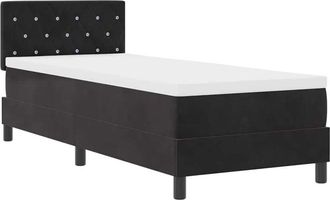 vidaXL Box Spring Bed with Mattress Black 80 x 200 cm Fabric vidaXL