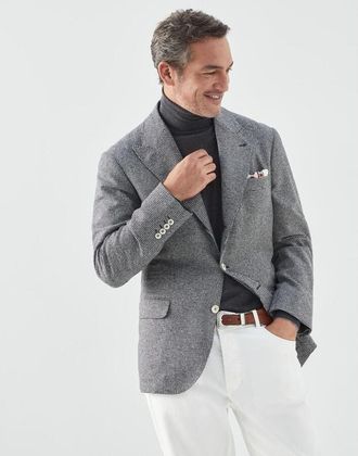 Brunello Cucinelli Mens Grey Wool Blend Jacket, Size 48