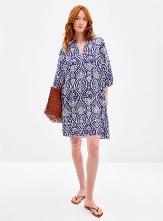 Contemporaine Womens Rococo paradise pure linen dress