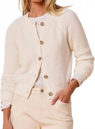 Nic+Zoe Waffle Tuck Cardigan In Classic Cream