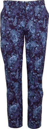 Lords of Harlech Caspian Stretch Cotton Chino Pant in Roma Floral Plum at Nordstrom, Size 34 X 38