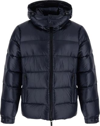 H&egrave;SKIMO Jassen, Heren, Blauw, L, Korte Semi-Glanzende Donsjas
