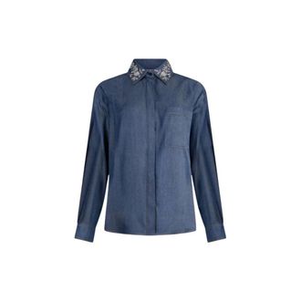 Liu Jo Shirt with detachable collar - female - Liu Jo - Shirts - Blue - S - Blouses & Shirts