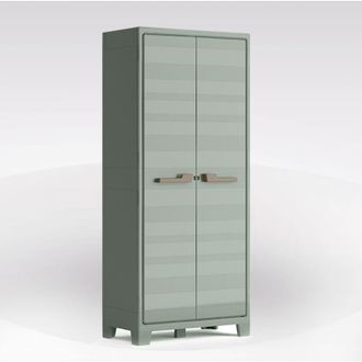 Keter Armadio a ripiani mod. planet outdoor in resina cm 80X44 h 182 grigio/verde