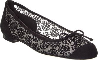Manolo Blahnik Capbal Mesh & Suede Flat