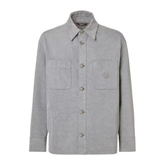 Fendi Casual Shirts, male, Gray, Size: XL Go-To Jacket