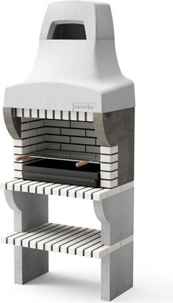 Movelar Barbacoa De Obra Prefabricada De Le&ntilde;a Y Carb&oacute;n Modelo Bailen Plus (gris Beige - 86,5 X 58 X 220 Cm) Ref: 8888 - Cocina De Exterior Con Caj&oacute;n Para Jard