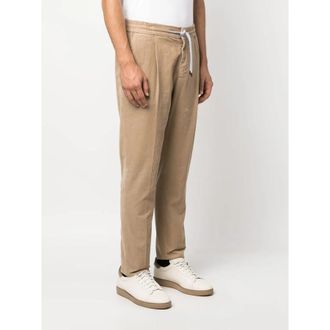 Brunello Cucinelli MenS Beige Drawstring Corduroy Trousers, Size 54