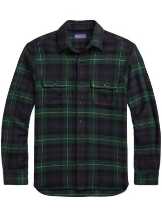 Ralph Lauren Purple Label plaid shirt - men - Cashmere/Wool - M - Blue
