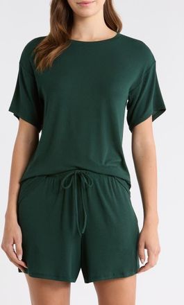 Nordstrom Moonlight Eco Easy Rib Short Pajamas in Green Park at Nordstrom, Size Large