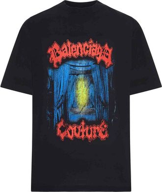 Balenciaga Salon De Couture Medium Fit T-Shirt In Black