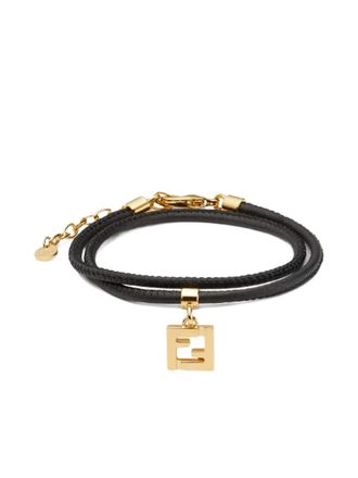 Fendi Forever leather bracelet - Nero