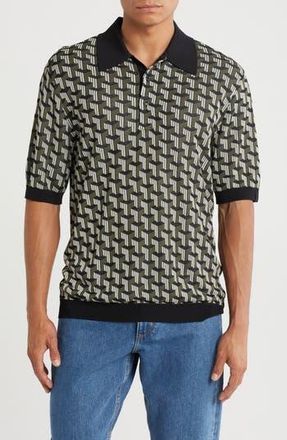 Rag & Bone Vaughn Geometric Jacquard Polo in Army Multi at Nordstrom Rack, Size Medium