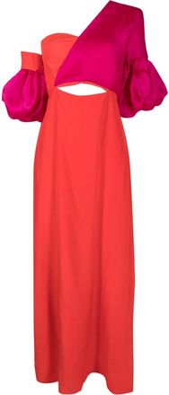 Isolda Greta asymmetric silk dress - women - Silk - 40 - Multicolour