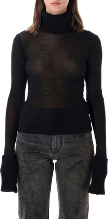Our Legacy Semi-Sheer Fitted Ribbed Turtleneck