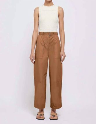 SIMKHAI Jenny Belted Cropped Pants In Hickory