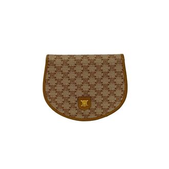 Celine Beige Brown Leather Pvc Coin Purse/Coin Case (Pre-Owned)