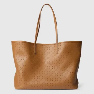 Gucci Tribeca Large Tote Bag, Beige, Leather