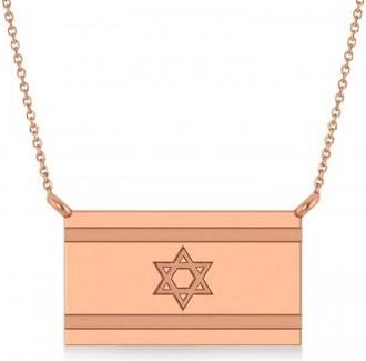 Allurez Israel Flag Pendant Necklace 14K Rose Gold