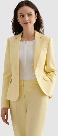 Hobbs London Adalee Linen Tailored Blazer in Soft Yellow at Nordstrom, Size 14