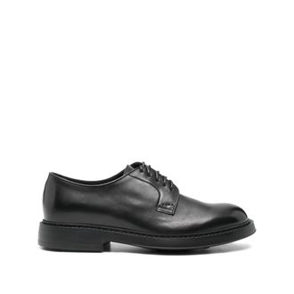 Doucal's Black Leather Lace Up Shoes