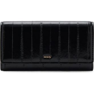 Mango Large Textured Clutch in Black at Nordstrom