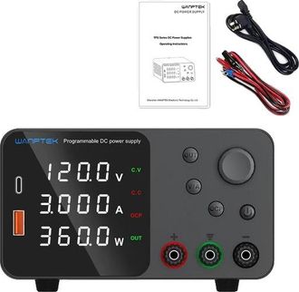 OEM Fuente De Alimentaci&oacute;n De Laboratorio, Voltaje Ajustable, Pantalla De Alta Precisi&oacute;n, Tps1203 Negra