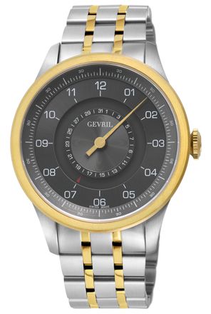 Gevril Group Mens Jones St. 2104 Swiss Automatic Sellita SW200 Watch - Silver & Gold Stainless Steel - One Size