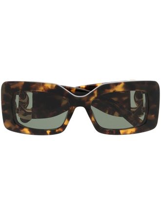 Stella McCartney chain-link square-frame sunglasses - Brown