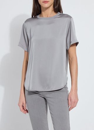 Lyss&eacute; Aline Crew Neck Mix Media Top